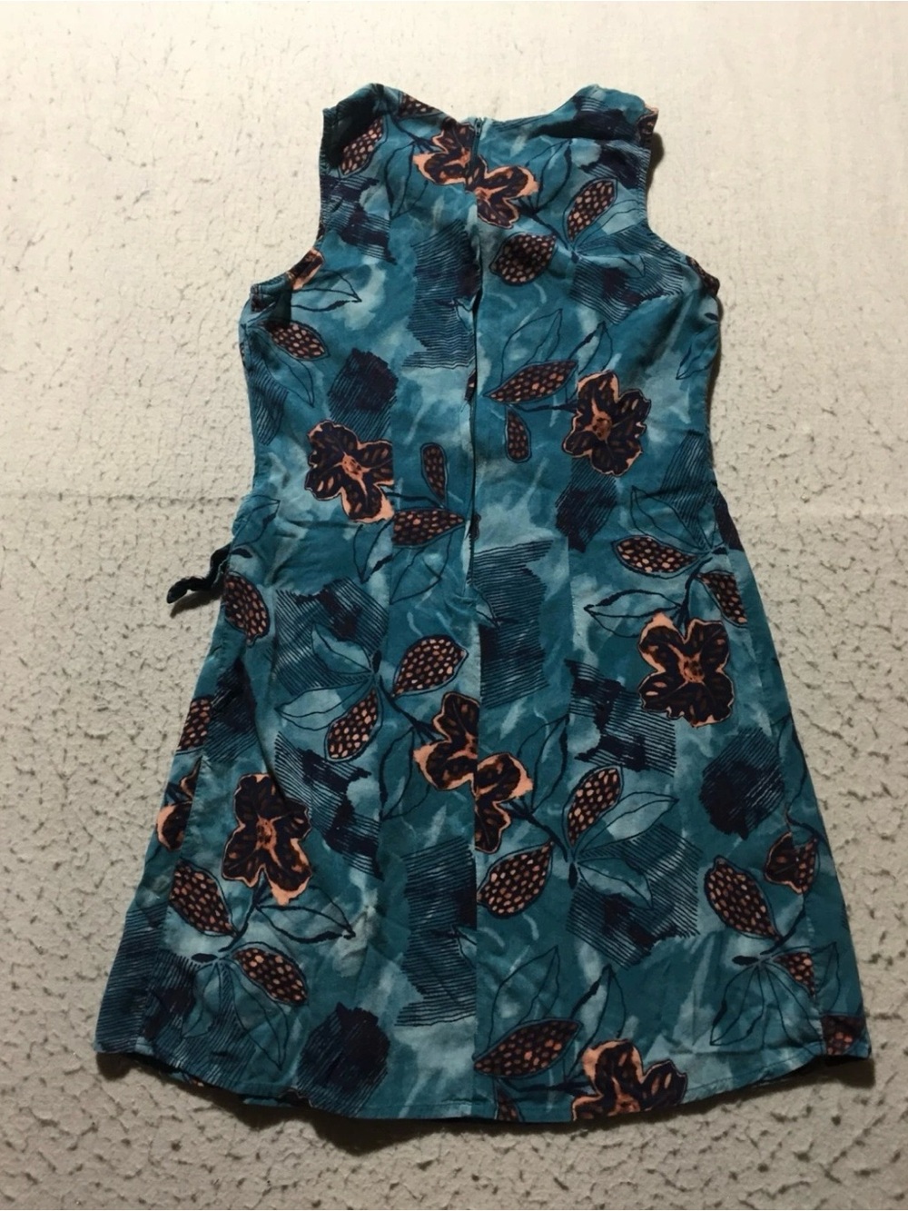 Vintage Vivoli Dress Multicolor Teal Painted Flor Size 16